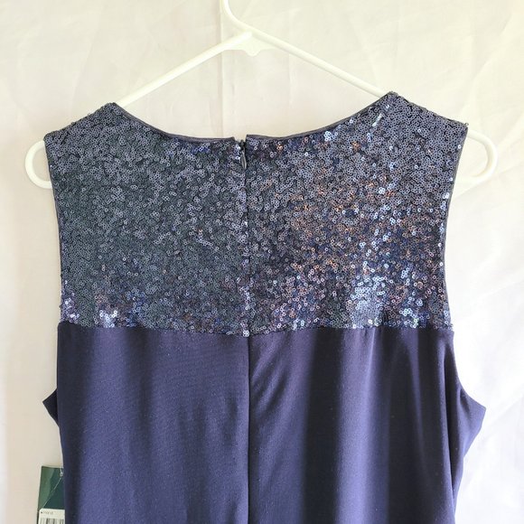 Lauren Ralph Lauren Navy Blue Sequin Top Sleeveless Dress - Picture 4 of 9
